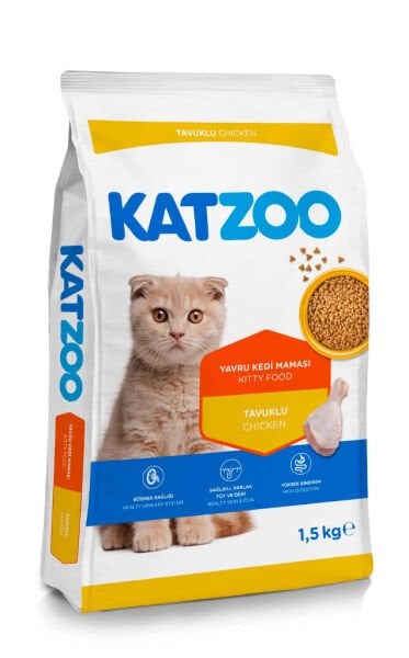 Katzoo Tavuklu Yavru Kedi Maması 1,5kg 12 Adet