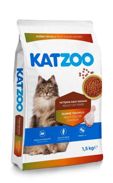 Katzoo Gurme Tavuklu Yetişkin Kedi Maması 1,5kg 12 Adet