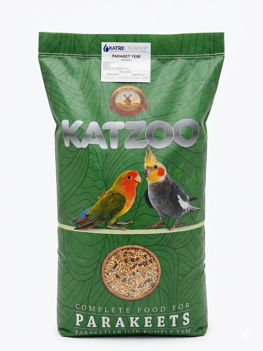 Katzoo Paraket Yemi - Ekmeksiz - 20 kg